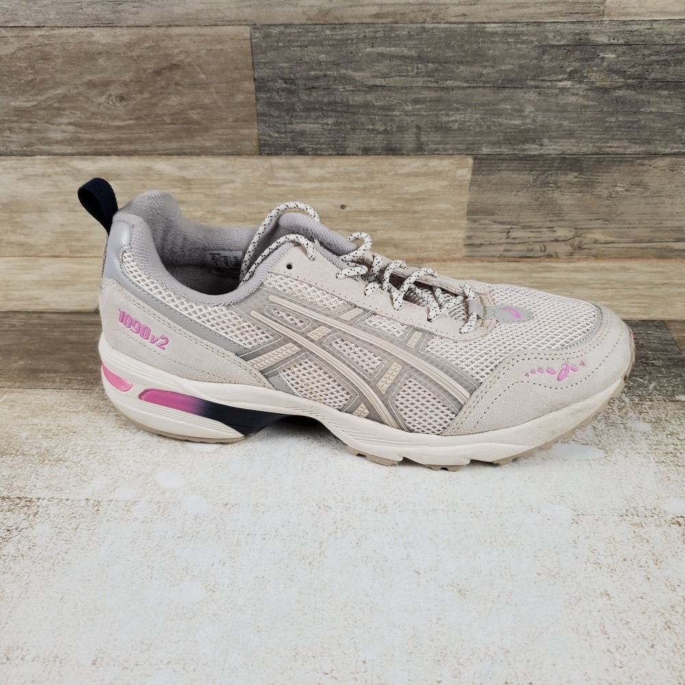 Asics Gel-1090 V2 Womens Running Shoes Sz 10 Tan Mesh Round Toe Lace Up Sneakers